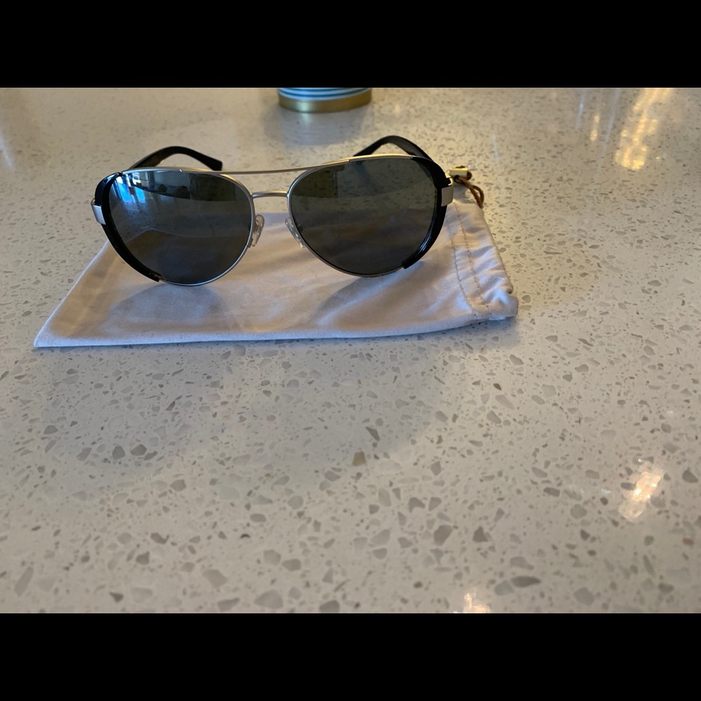 Tory Burch Sunglasses Silver Black Metal